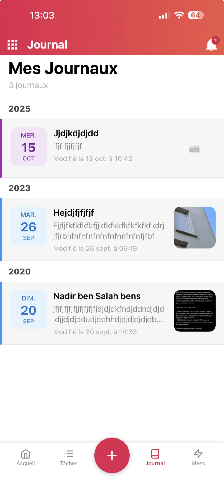 ForgeMe - journal